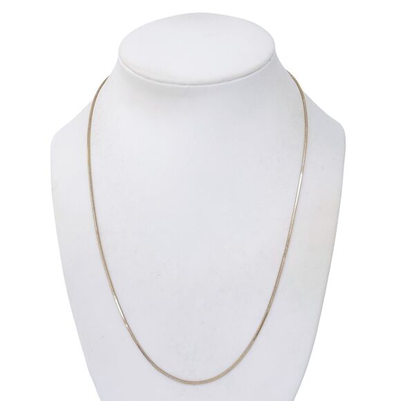 Danecraft Sterling Silver 925 1.0mm Gold Tone Square Snake Chain Necklace 19.75" - Picture 1 of 3